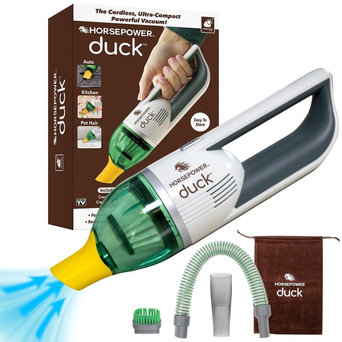As Seen On TV Horsepower Duck Ultra-Compact Cordless Handheld Vacuum
