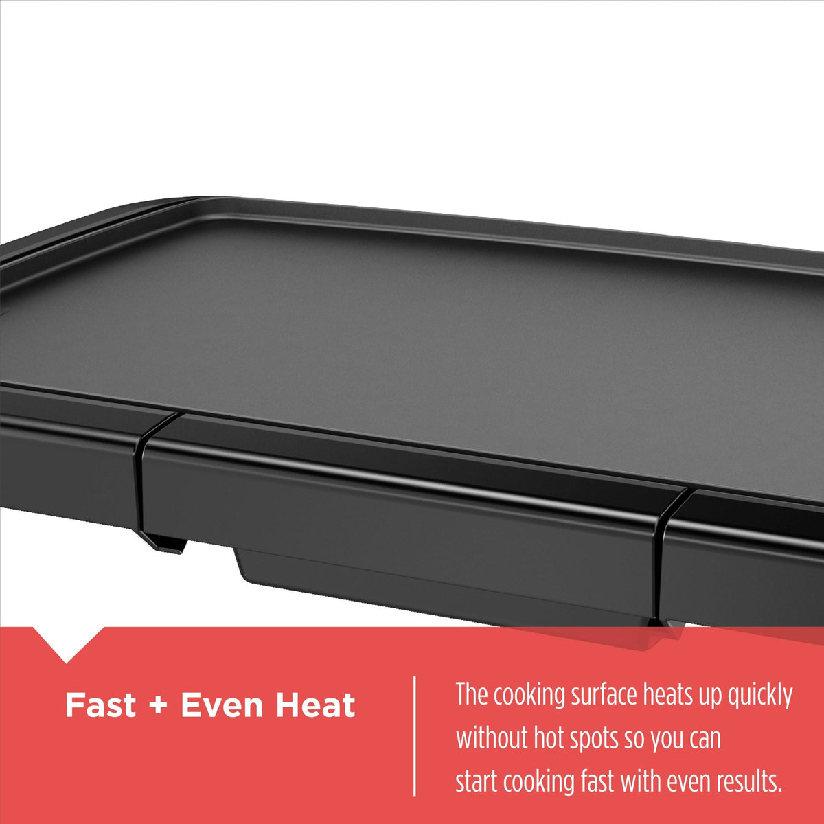 Black & Decker Family Sized Electric Griddle, Black, 20-in x 11-in