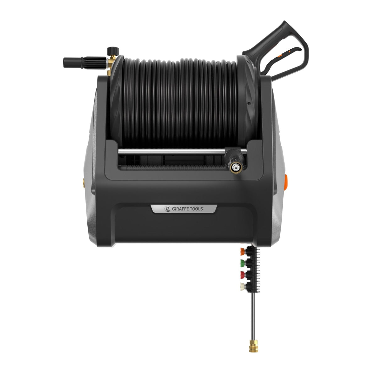 Giraffe Tools Grandfalls G30 Wall Mounted 2100 PSI 2.2 GPM Brushless Retractable Electric Pressure Washer with 100-ft Hard Hose