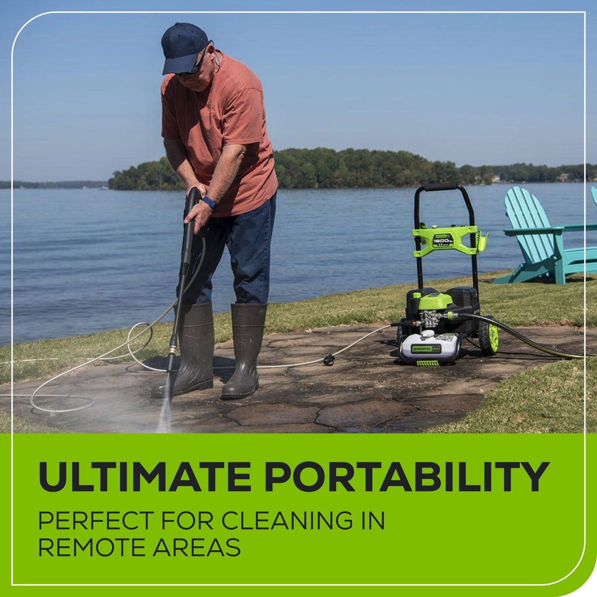 Greenworks 60V 1800PSI 1.2GPM Hybrid AC/DC Pressure Washer, Tool Only
