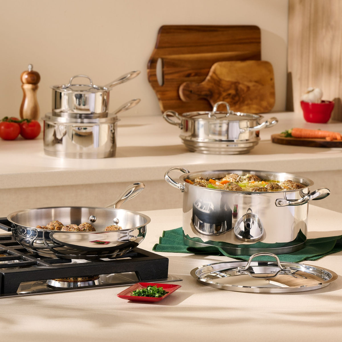 Lagostina Avanti Stainless Steel Cookware Set, 9-pc