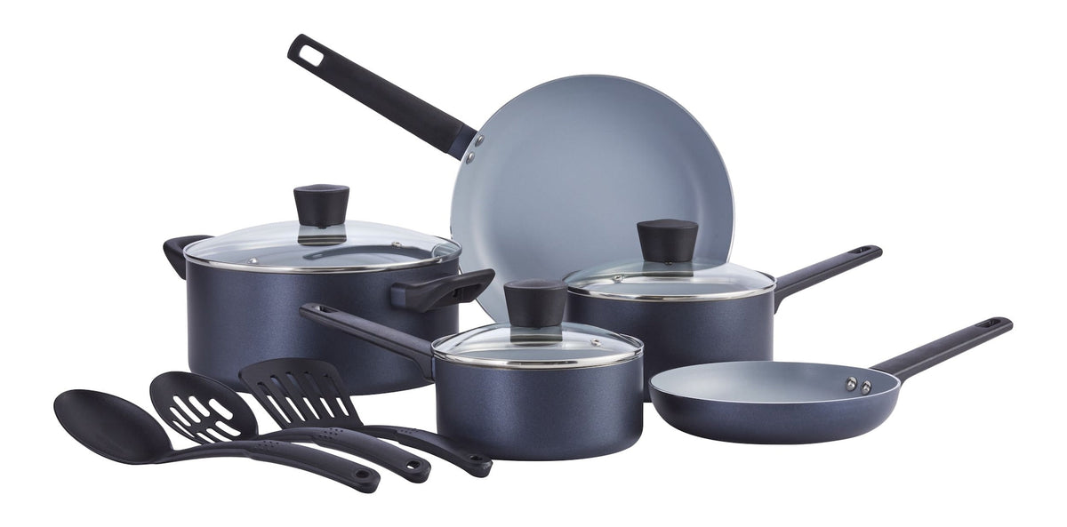 Master Chef Blue/Grey Non-Stick Cookware Set, 11-pc