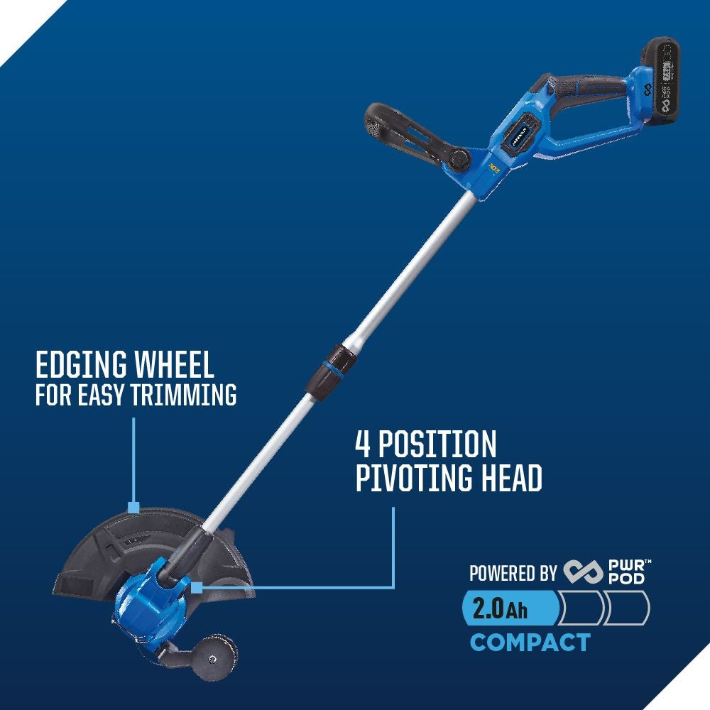 Mastercraft 20V Cordless 12" String Trimmer and 370CFM Blower Combo Kit with PWR POD 2 Ah Battery and Charger