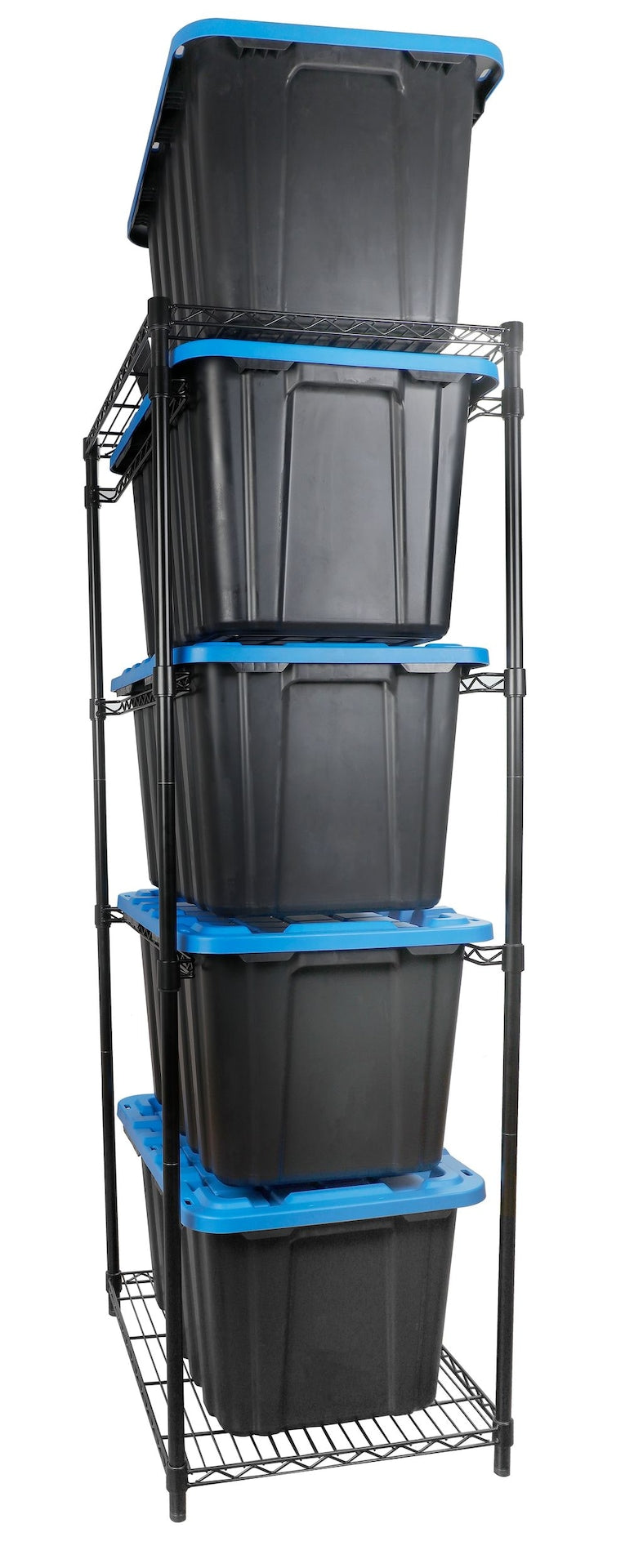 Mastercraft 5-Tier Steel Tote Storage Rack, Black, Totes Not Included