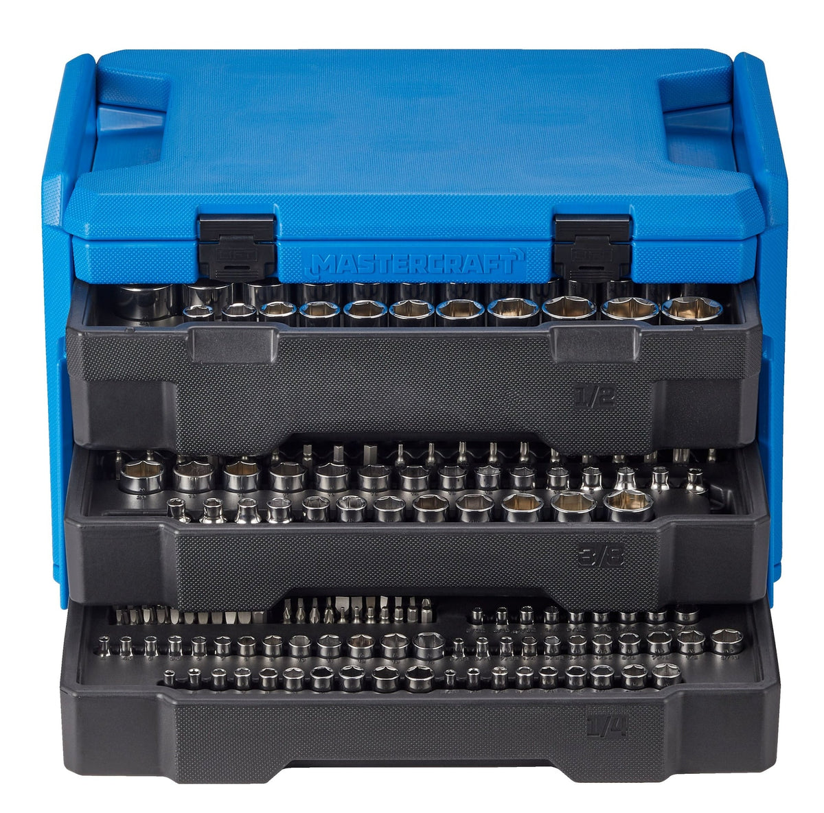 Mastercraft Socket Set, 270-pc, SAE / Metric, CRV, Nickel-Chrome Plating