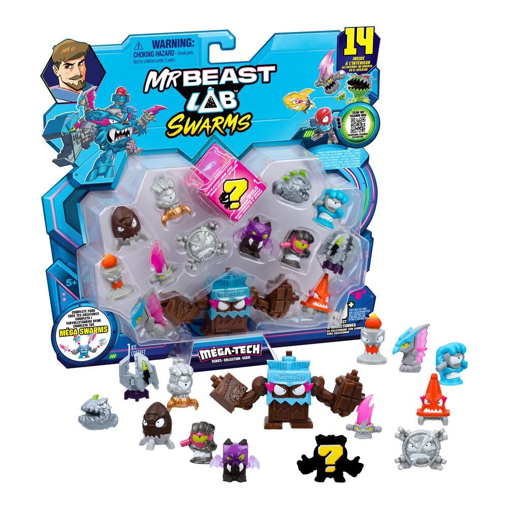 Moose Mr. Beast Lab Swarms Hyper Fusion Series Mega Lab Pack, 14-pc, Assorted Figures