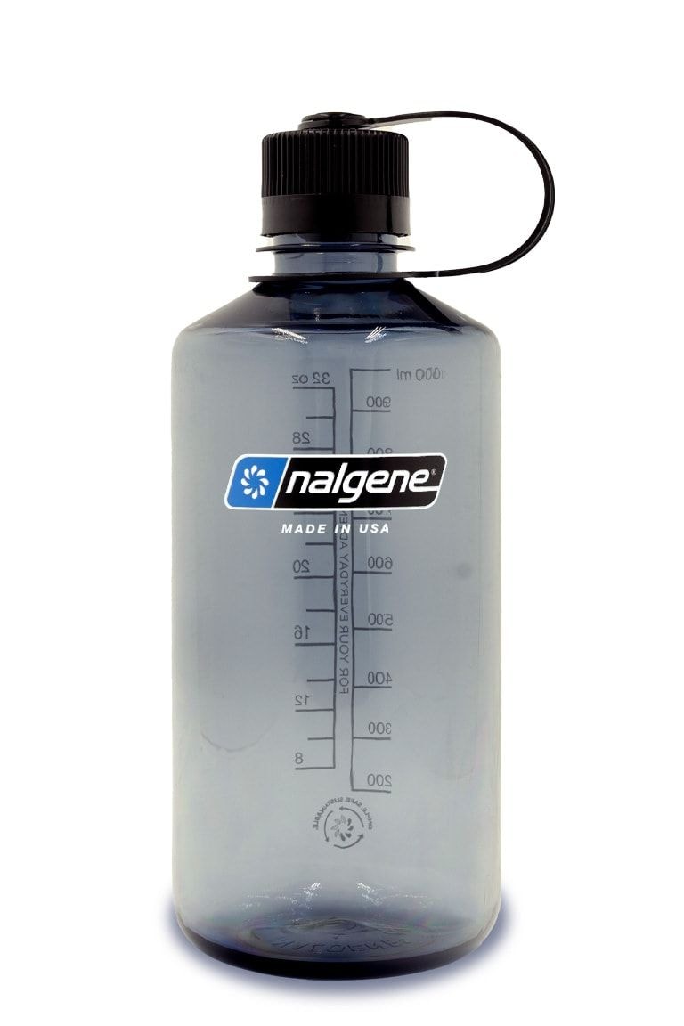 Nalgene Sustain Narrow Mouth Water Bottle, Grey, 1 L