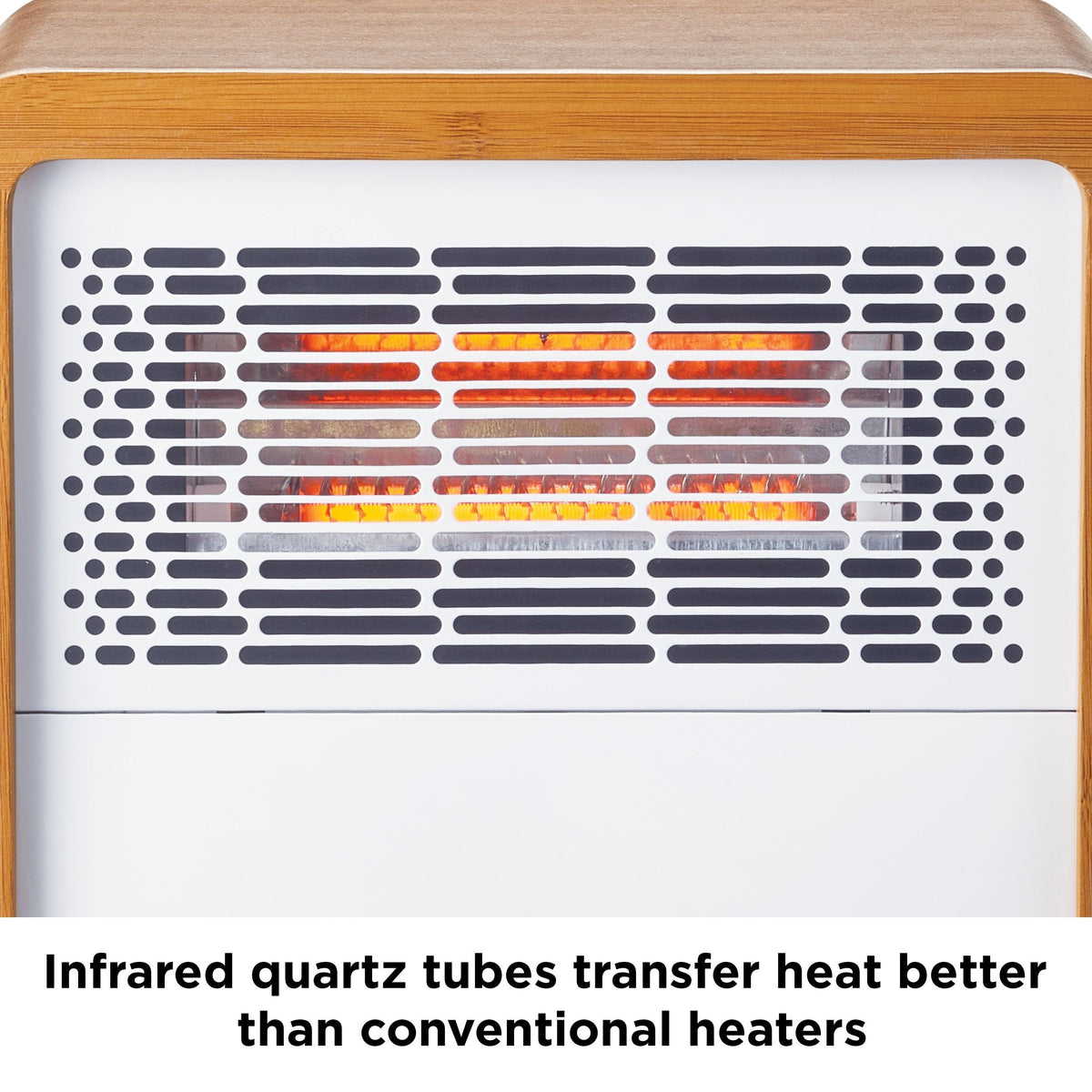 NOMA 3-Setting Cabinet Heater with Child Lock, Quartz and Radiant Heating, Wood Grain Finish