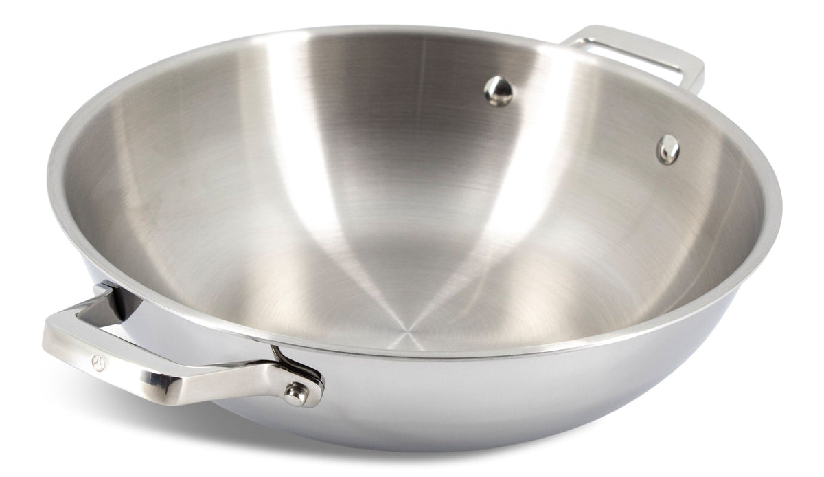 PADERNO 3-Ply Clad Stainless Steel Wok, 32-cm