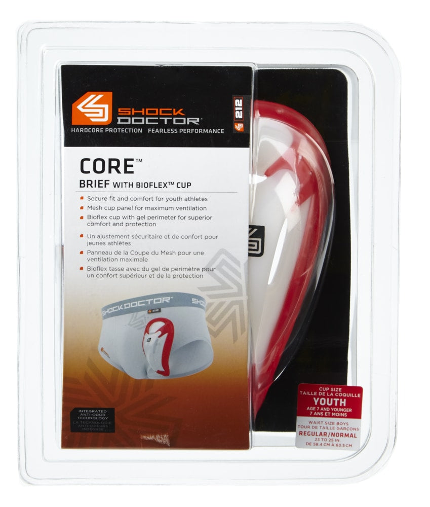 Shock Doctor Hockey Core Supporter with Protective Bio-Flex Cup, Youth