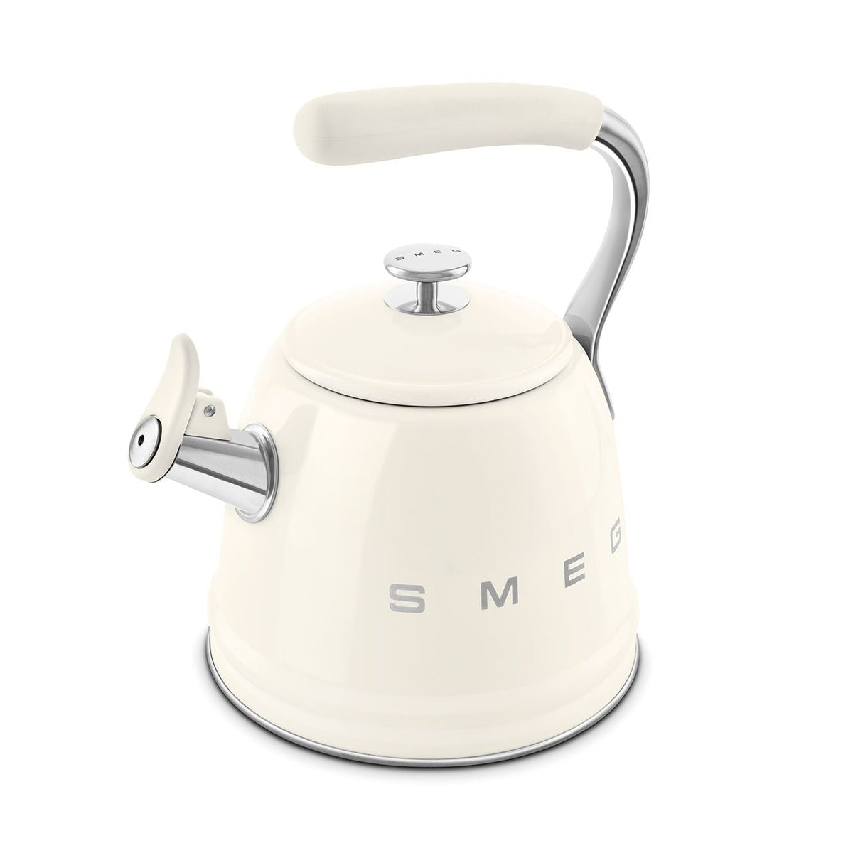 SMEG Traditional Stove Top Whistling Kettle, Cream, 2.3-L