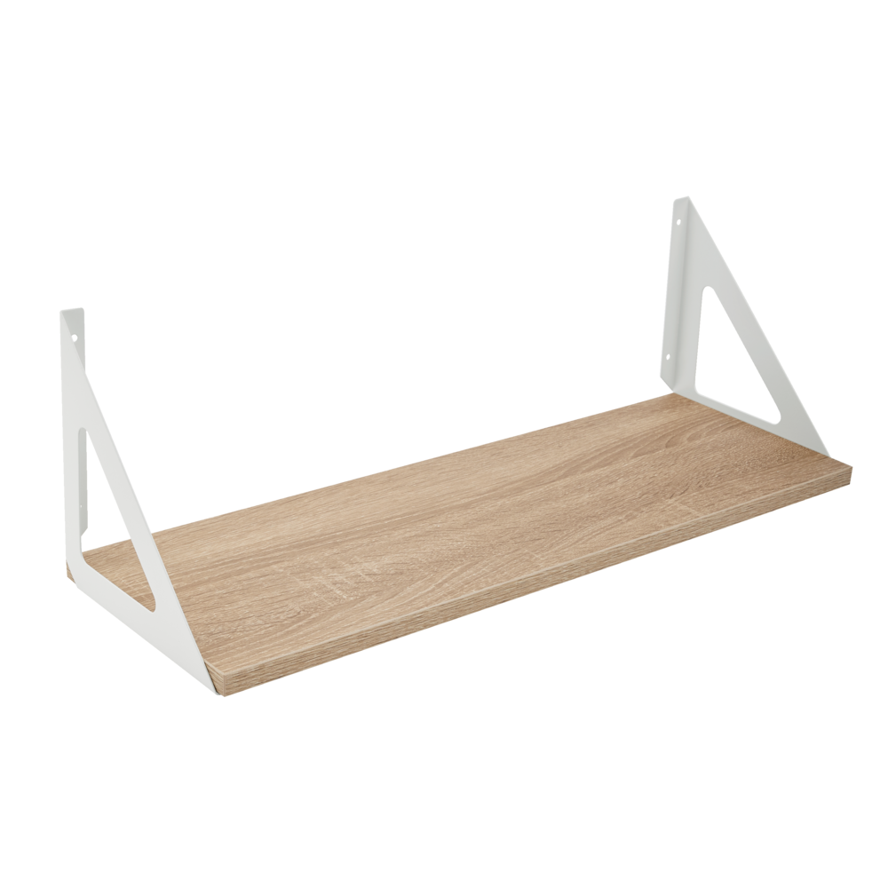 type A Align Floating Dual Bracket Shelf Kit, Oak, 8 x 24-in