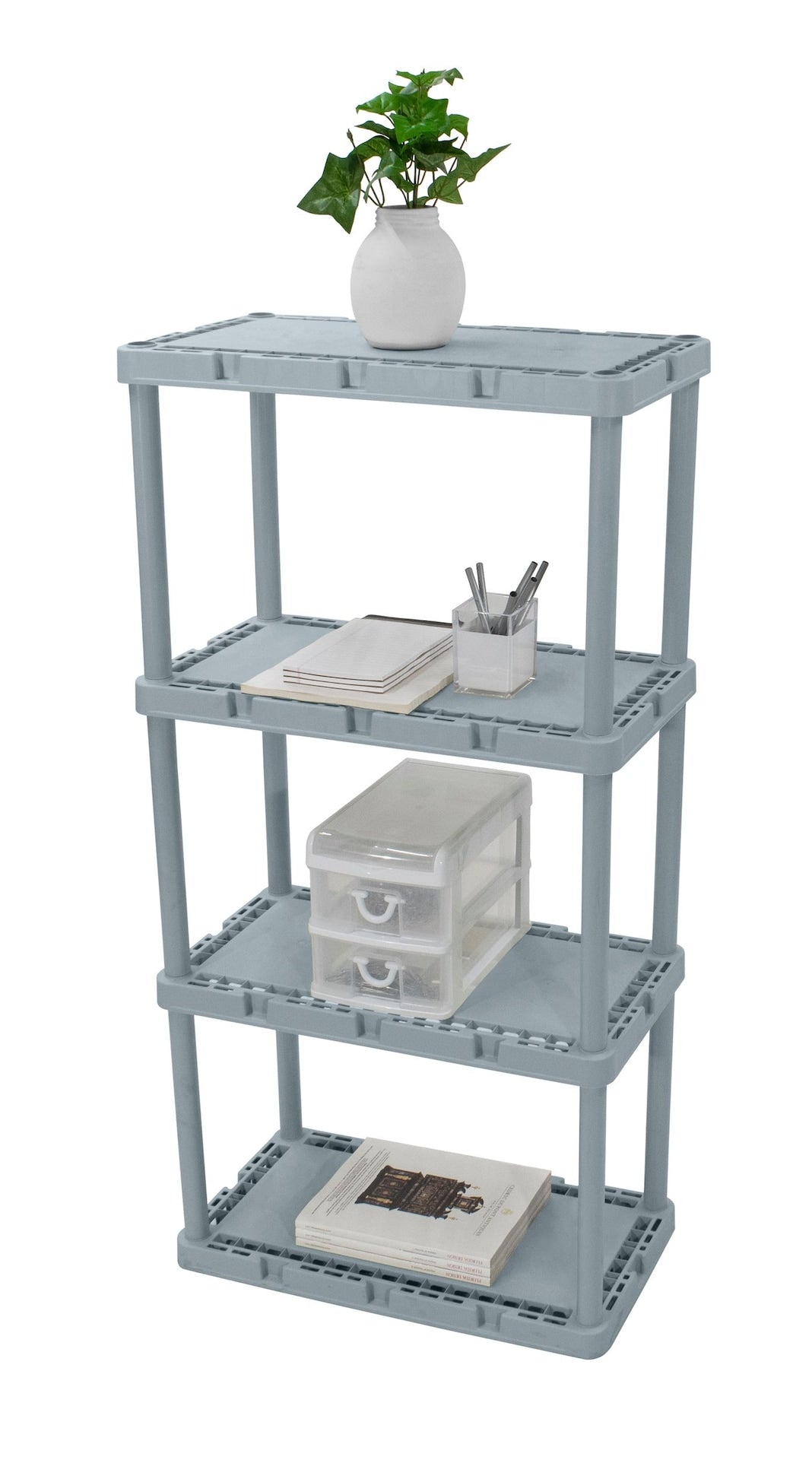 type A Prima Light-Duty 4-Tier Connecting Shelving Storage Unit, Holds up to 220-lb