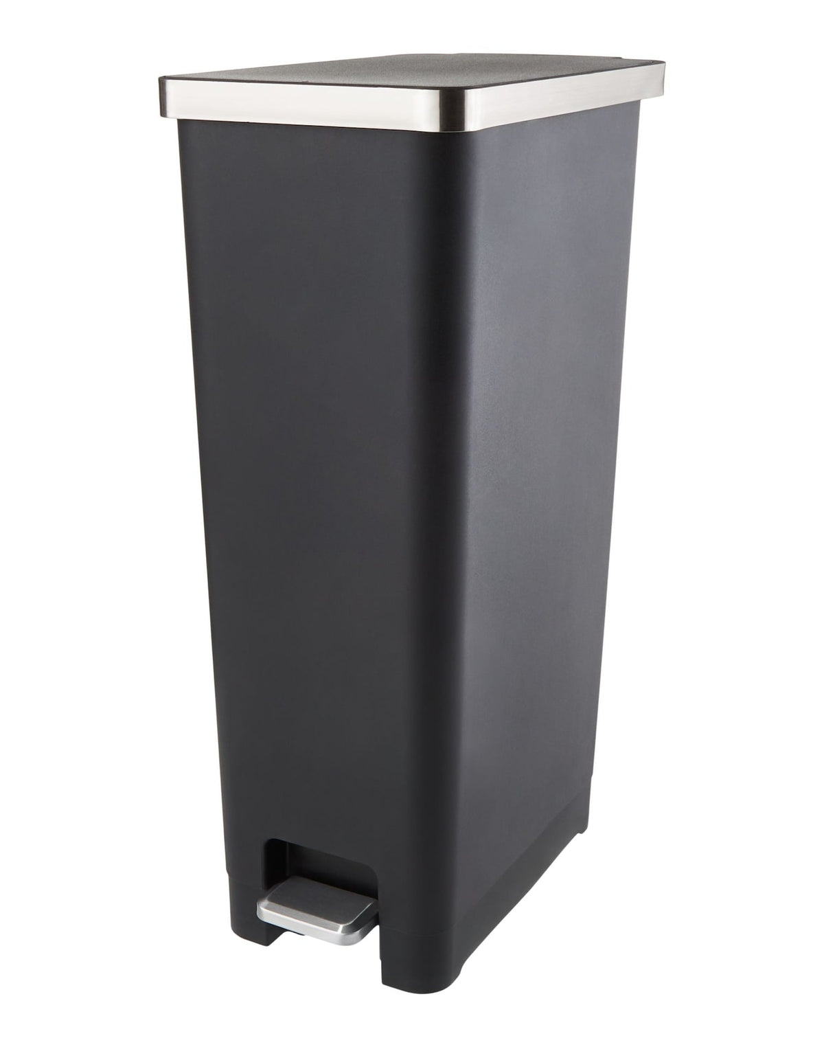 Type A Slim Black Resin Garbage Can, 30-L