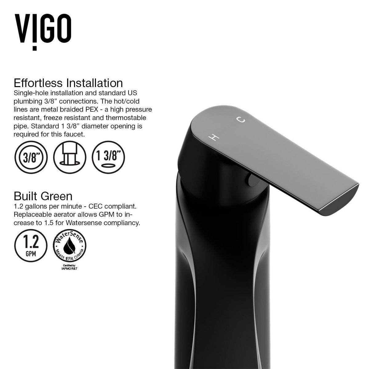 VIGO Hibiscus MatteStone White Bathroom Sink/Basin Set with Linus Faucet and Square Composite Vessel