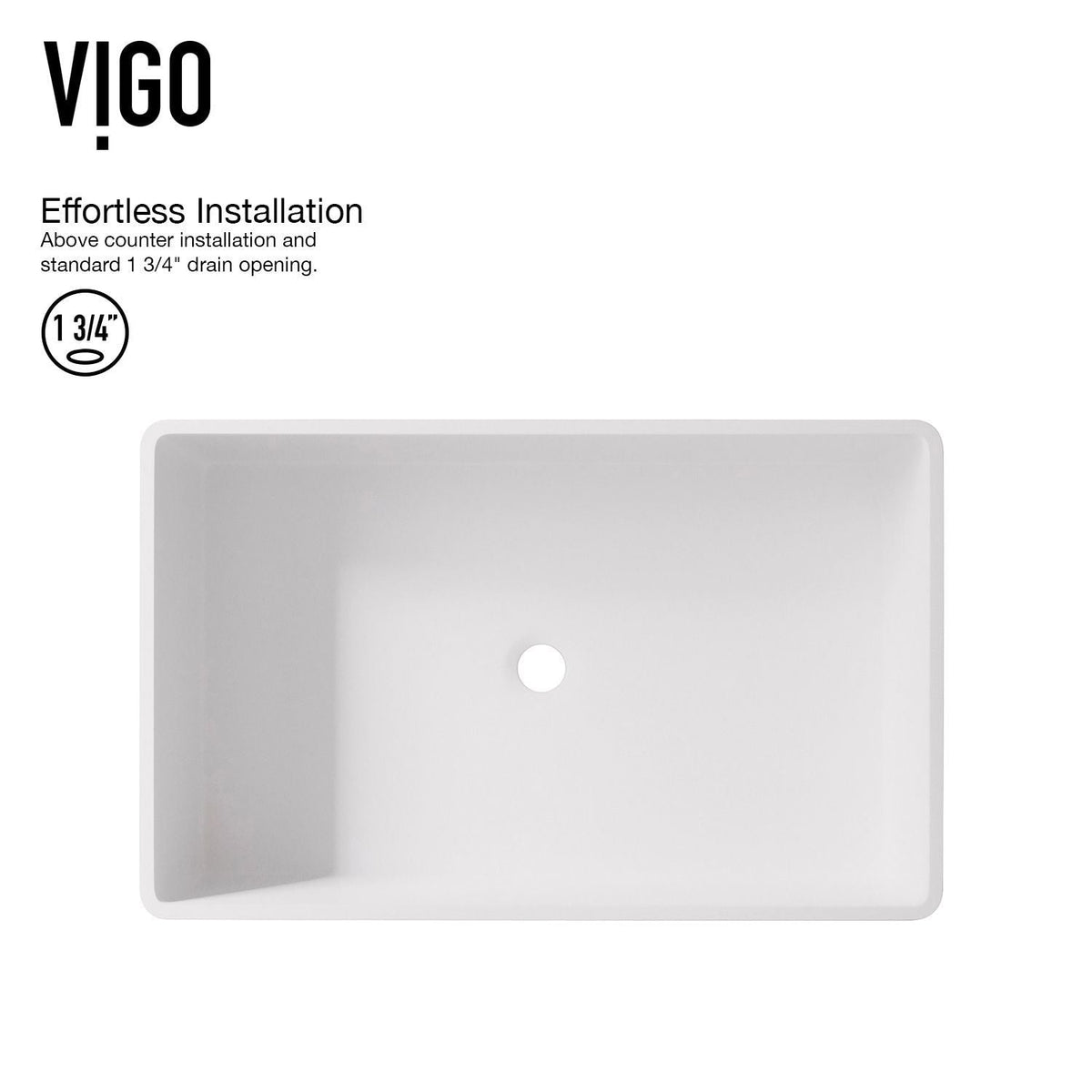 VIGO Magnolia MatteStone White Bathroom Sink/Basin Set with Olus Wall Mount Faucet and Rectangular Composite Vessel