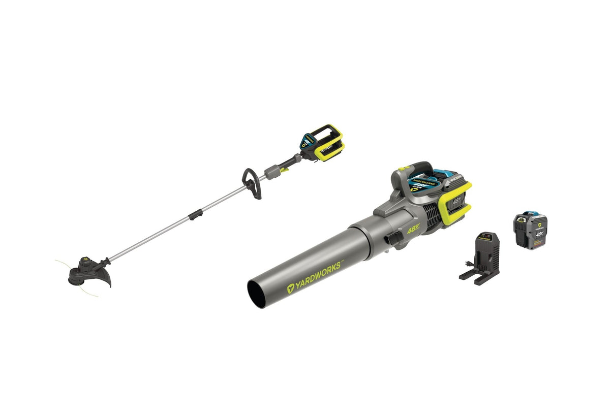 Yardworks 48 V Cordless Leaf Blower & Trimmer Combo, 2 Ah Battery Included