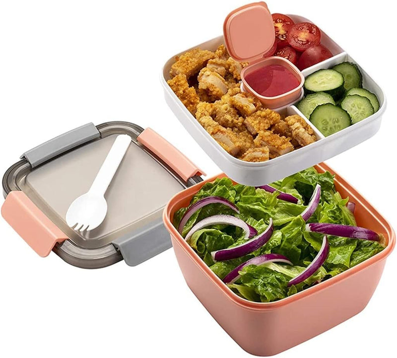 Lunch Bento Box Work Compartment Cute Ladies Microwave Portable Container Cutlery Picnic Set(E) A4