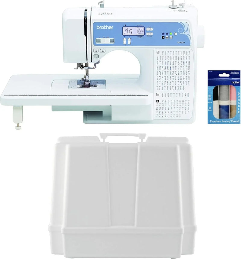 Brother Sewing and Quilting Machine, Computerized, 165 Built-in Stitches, LCD Display, Wide Table, 8 Included Presser Feet, White, 20x12x17 H1