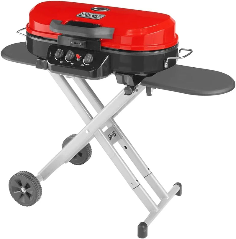 RoadTrip Portable Stand-Up Propane Grill with 3 Adjustable Burners & Instastart Ignition, 20,000 BTUs of Power for Outdoor Cooking S4