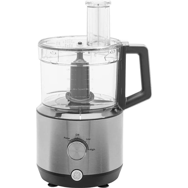 GE 550-Watt 12-Cup Food Processor with Accessories and Stainless Steel Blades, Stainless Steel R5