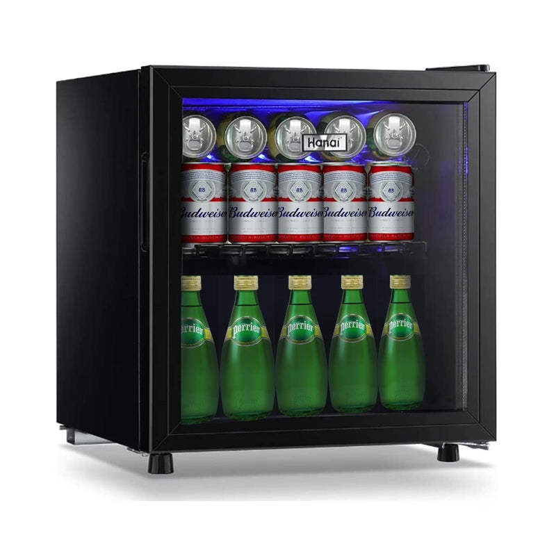 62-Can Beverage Cooler and Refrigerator, Small Mini Fridge for Home, Office or Bar with Glass Door and Adjustable Removable Shelves Perfect for... Y9