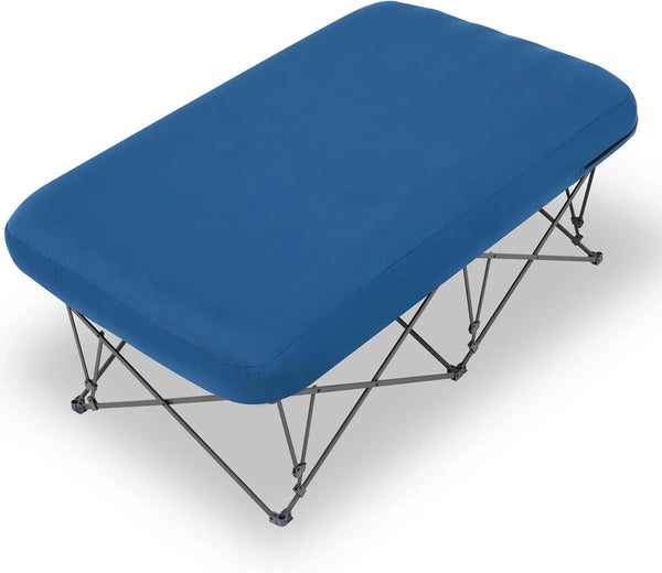 Foldable camping bed, equipped with an inflatable mattress and a portable bag, suitable for outdoor trips, camping, and beach vacations (excluding the inflatable pump) D8