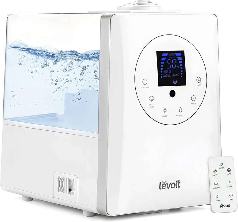 Intelligent evaporative humidifier, suitable for the entire home, with a coverage area of up to 3000 square feet, a capacity of 6 gallons, capable of continuous use for 72 hours, equipped with high-quality filters, featuring a dry mode, equipped with R6