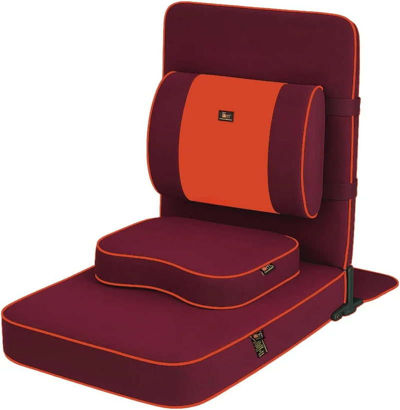 Ground chair, with backrest support | Adult yoga chair | Portable folding chair | Yoga chair with cushion and meditation pad | Black | 24x22 inches X5