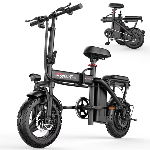 14 in Electric Bike with Dual Front Suspension 500W Folding Ebike, Up to 25Miles 20MPH, 48V Removable Lithium-Battery, 14 in Foldable Commuting... Y1