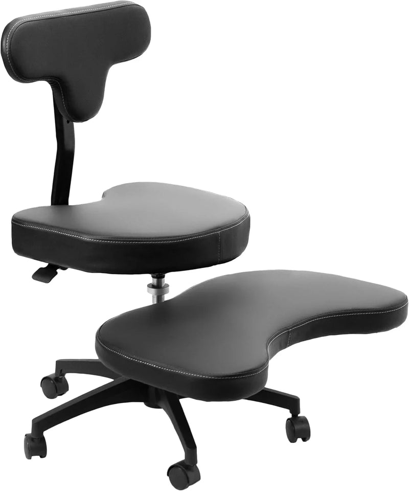 Cross-Legged Office Chair – Adjustable Height Floor Chair with Back Support for Yoga, Meditation, and ADHD (Black, CHAIR-CL02B-R) B2