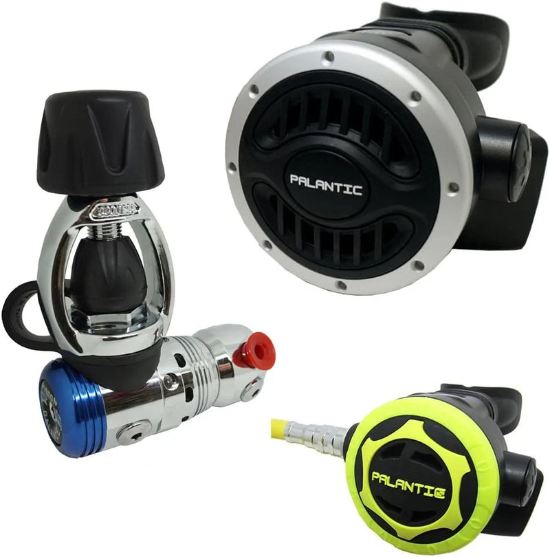Yoke Regulator & Octopus Combo for Scuba Diving | High-Performance Over-Balanced Regulator, Silicone Mouthpiece, 27" Hose, Large Purge Button, 36" Yellow Octopus Hose W2