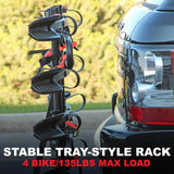 Rack - MAX Mounting Bracket Tray - Suitable for SUVs, trucks, and vans - 4 bicycle mounting brackets for seats - Foldable, with locking arms, 2-inch receiver - 1 bracket