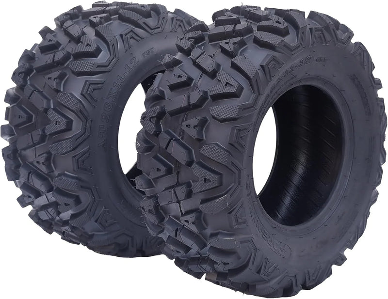 26x12x12 Atv Tires, Set of 2 Atv Tires 26x12-12 6PR, All Terrain Atv/Utv Off-Road Tires, Black W2