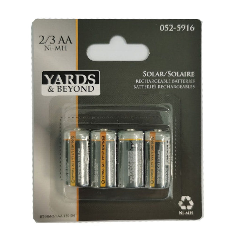 150mAh 2/3 AA Solar Rechargeable Batteries, 4-pk J1