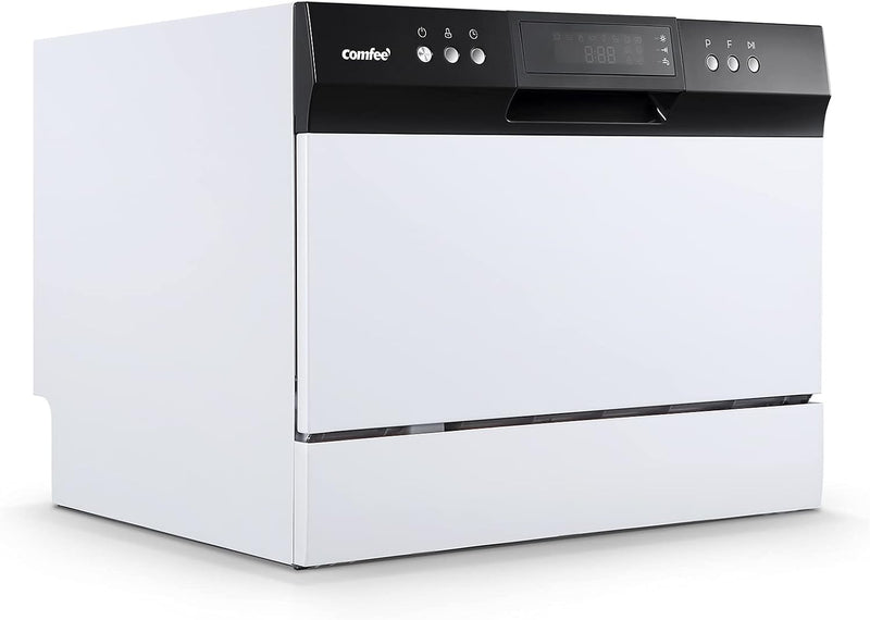 Desktop dishwasher, Energy Star portable dishwasher, 6 dish settings, small dishwasher with 8 washing programs, high-speed operation, baby care, energy-saving and glass material, dormitory dishwasher, RV and apartment dishwasher G0