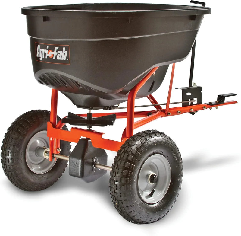 Tow-Behind Lawn & Garden Broadcast Spreader for Seed,Fertilizer,Salt,Ice Melt; Easy to use Flow Control from Seat of Riding Lawn Mower B4