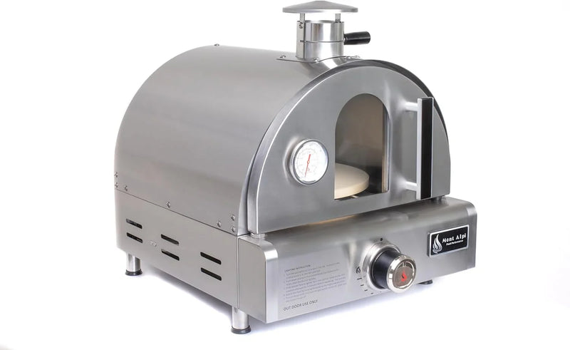 MAPZ-SS 12000 BTU Multi-Fuel Countertop Table Top Stainless Steel Portable Outdoor Cooking Kitchen Backyard Propane Gas Pizza Making Baking Oven Roasting Grill - Pizza Stone Included W9
