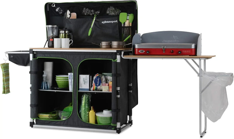 Outdoor camping kitchen system, convenient for cooking, cleaning, preparing camping meals, luxurious camping and essential camping items, large-sized "table magic" series O3