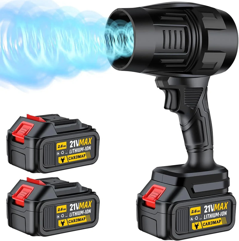 Electric Cordless Leaf Blower, Handheld Electric Leaf Blower, Mini Jet Dry Blower Fan with 2 Packs 2.6Ah Batteries and Charger, Violent Turbo Jet Blower for Lawn, Patio, Outdoors, Car, Home M9