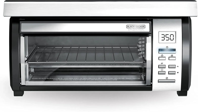 BLACK DECKER SpaceMaker Under-Counter Toaster Oven, Digital Controls, Black/Stainless Steel, Fits 9-测-- Pizza, TROS1000D L5