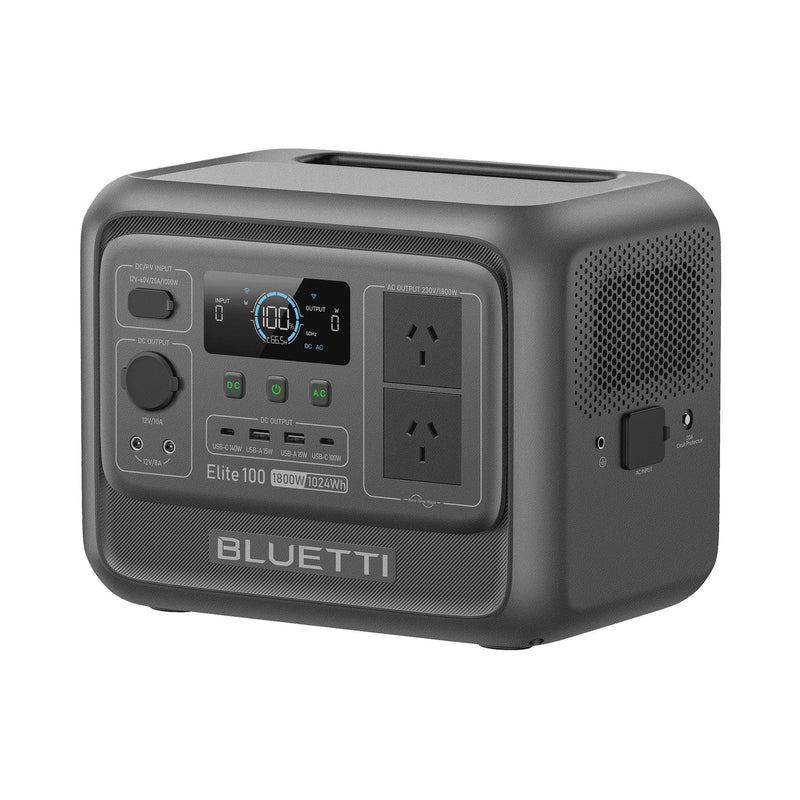 BLUETTI Elite 100 V2 Portable Solar Generator, 1024Wh LFP Battery, 1800W AC Output, Compact Backup Power for Camping and Home Y6