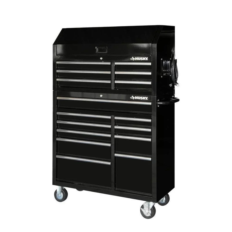41 in. 16-Drawer Tool Chest and Cabinet Combo in Gloss Black H7