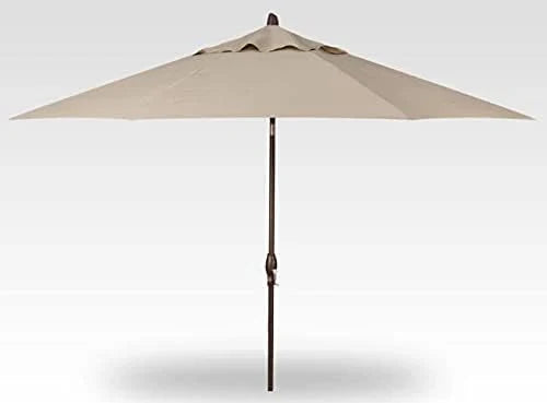 Luxurious automatic tilting octagonal market umbrella, 9 feet long - outdoor terrace, veranda, pool, backyard standalone umbrella - ultra-high strength, equipped with bronze frame and Obrazia 2 fabric (khaki color) F9