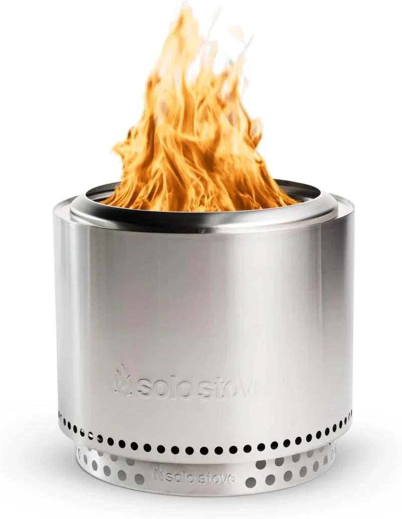The "Stove Fire Pit" 2.0 with a bracket, 19.5-inch non-flaming pit, detachable ash tray - Portable outdoor fire pit - Stainless steel wood-burning fireplace, suitable for 4 - 6 people, weighs 21.75 pounds, ashes N4