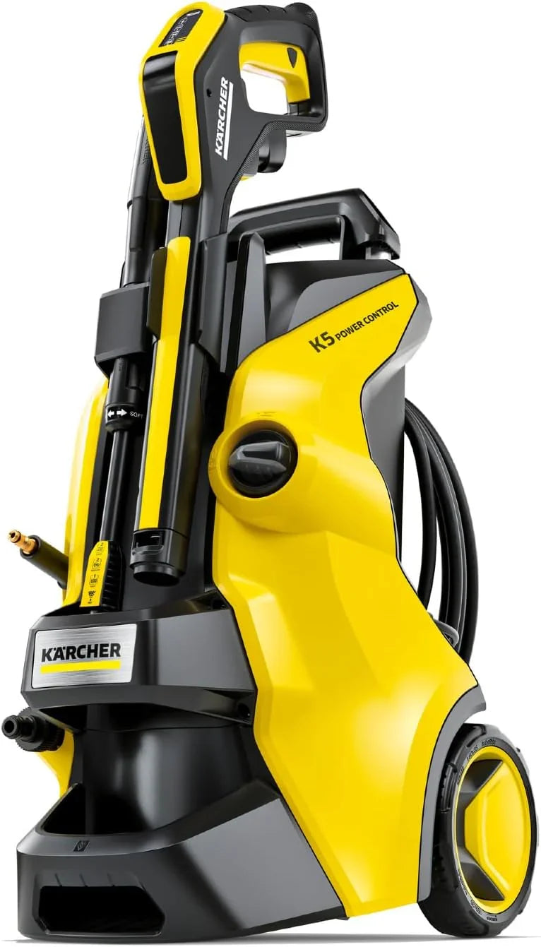 Pressure cleaning machine, K4 power control mode, maximum pressure 1900 pounds per square inch, 26-foot long hose, 2 nozzles - flow rate 1.5 gallons per minute C3