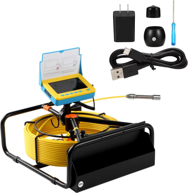 Sewer Camera, 4.3" Pipe Drain Inspection Camera with DVR Function & Snake Cable, Waterproof IP68 Borescope w/LED Lights (131.2ft/40M) B1