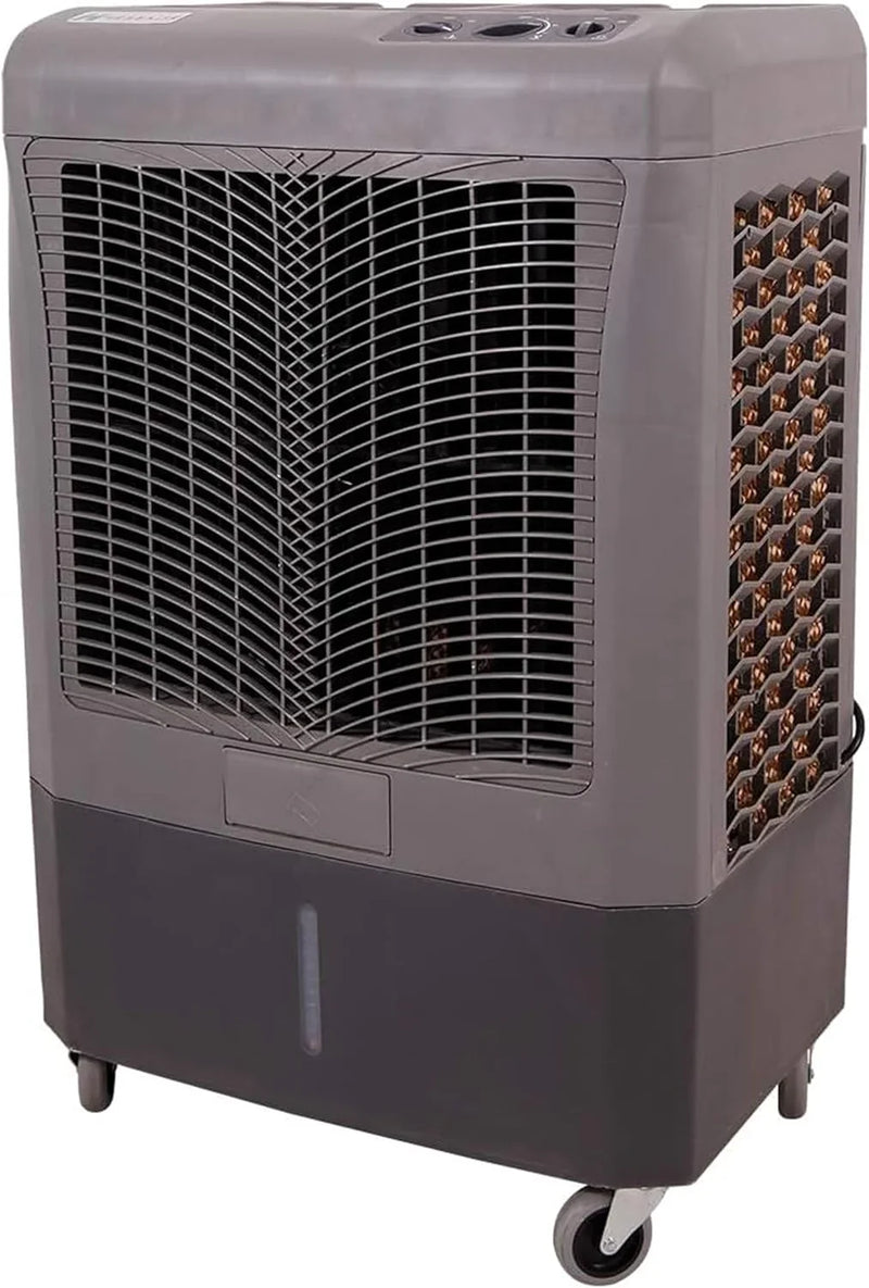 Portable Swamp Coolers - 1300 CFM MC18M Evaporative Air Cooler with 2-Speed Fan, 53.4 dB - 500 sq. ft. Coverage Evaporative Air Cooler Portable High Velocity Outdoor Cooling Fan by Hessaire - White C2