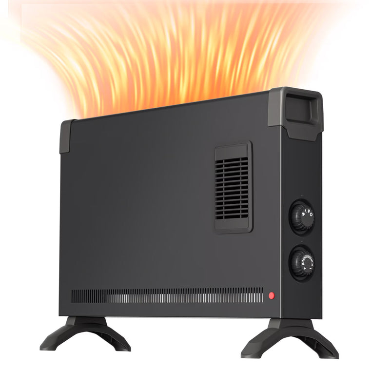 BREEZEHEAT 1500W panel space heater for bedroom, living room, home, 55-96F,knob control, 600 sq,with fan for fast heating A2