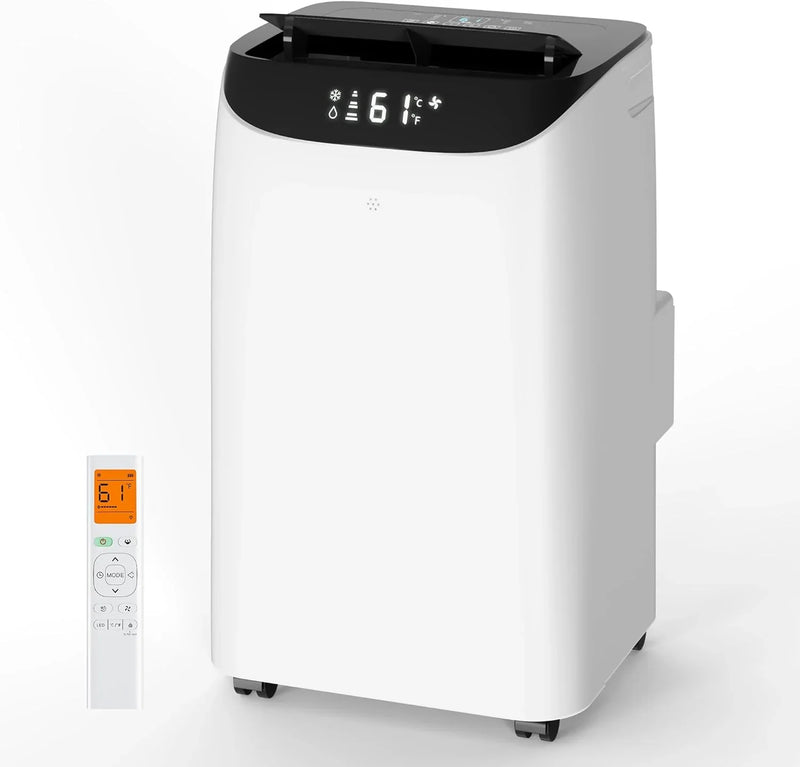 Portable Air Conditioner Cools Up to 700 Sq.Ft, 3-IN-1 Energy Efficient Portable AC Unit with Remote Control & Installation Kits for Large Room, Campervan, Office, Temporary Space O0